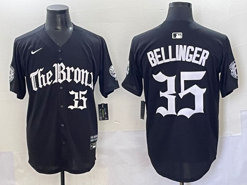 Men 2025 New York Yankees #35 Bellinger Black Five generations Joint Name Nike MLB Jersey style 5